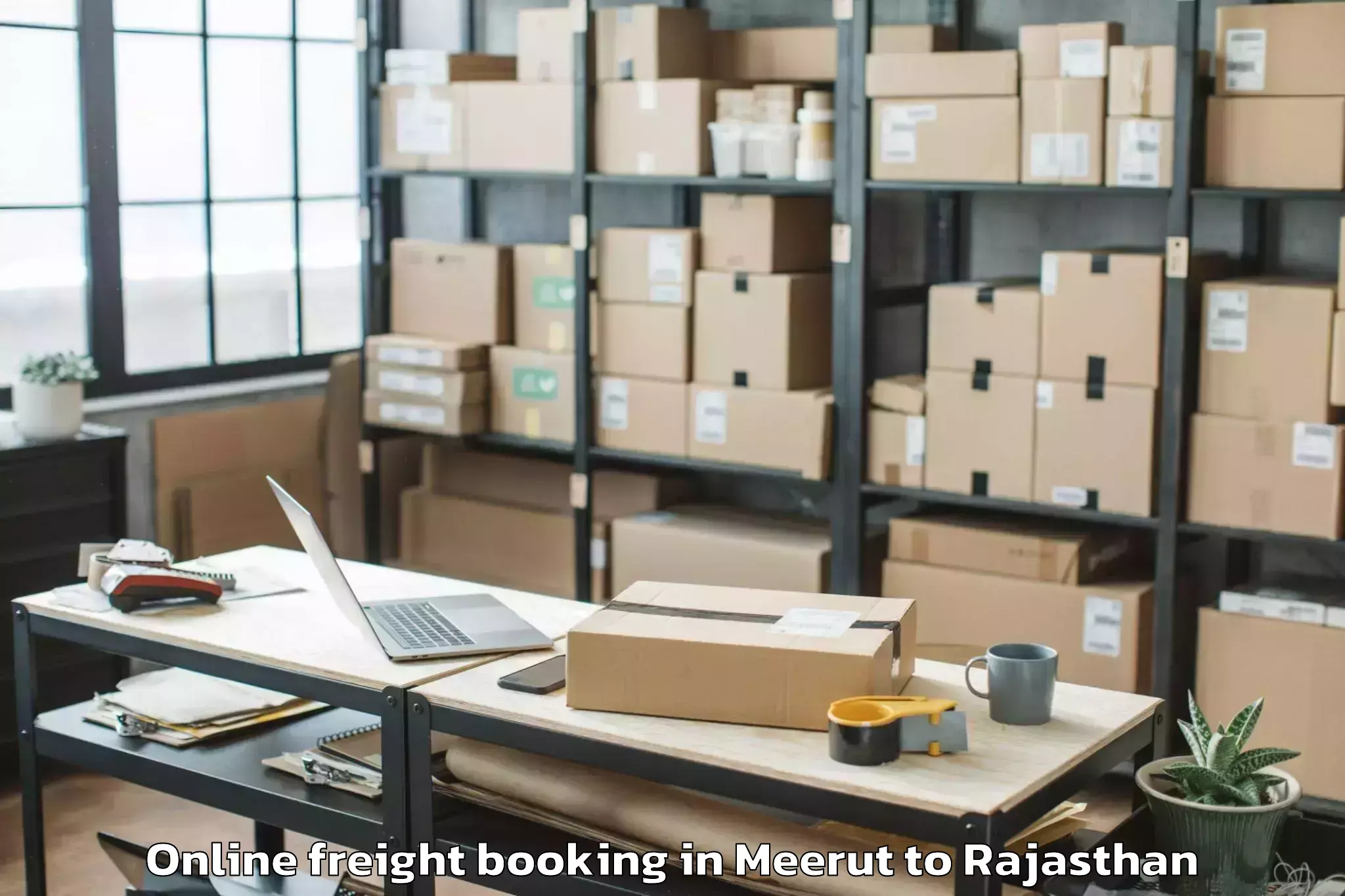 Easy Meerut to Peepalkhoont Online Freight Booking Booking